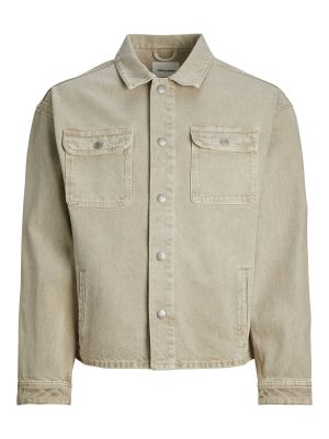 Voľná priliehavá rifľová košeľa Jack & Jones khaki