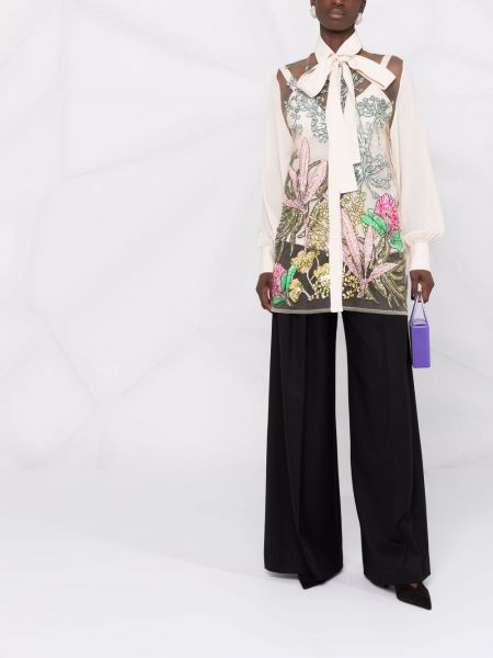 Camisa con bordado de flores Elie Saab