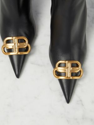 Usnjene gumijasti škornji Balenciaga črna