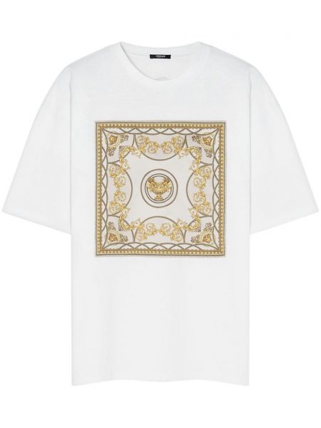 Βαμβακερή μπλούζα με σχέδιο Versace