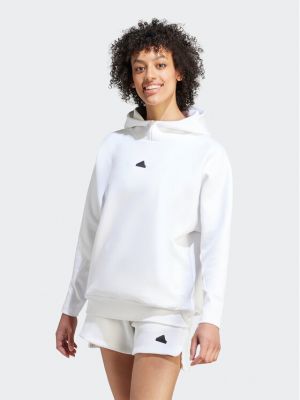 Laza szabású pulóver Adidas fehér