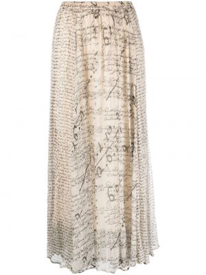 Průsvitné plisovaná sukně s potiskem Mes Demoiselles - bílá
