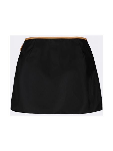 Mini falda de nailon con cremallera Prada negro