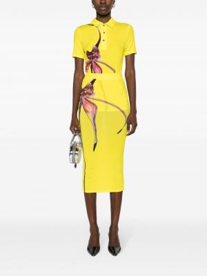 Květinové midi sukně s potiskem Louisa Ballou žluté