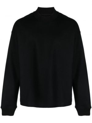 Vlnený sveter s okrúhlym výstrihom Jil Sander čierna