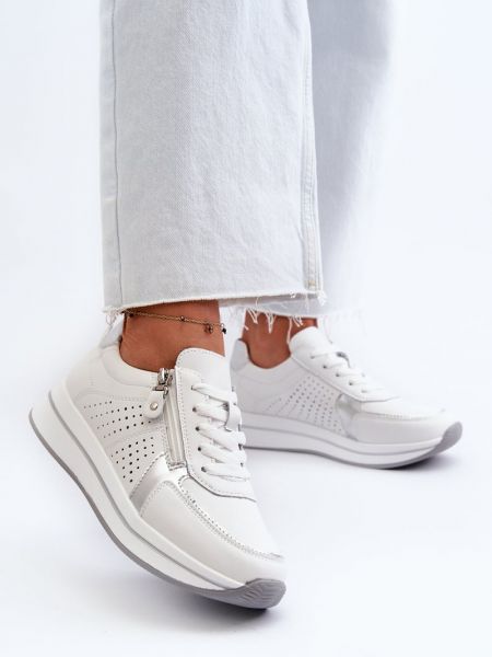 Platform talpú bőr sneakers Kesi fehér