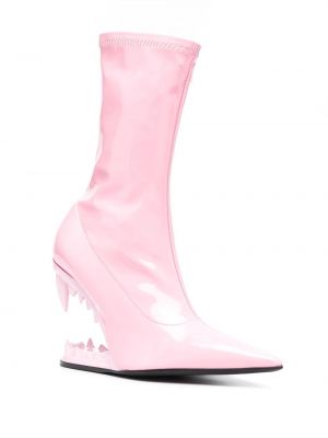 Kožené kotníkové boty Gcds růžové