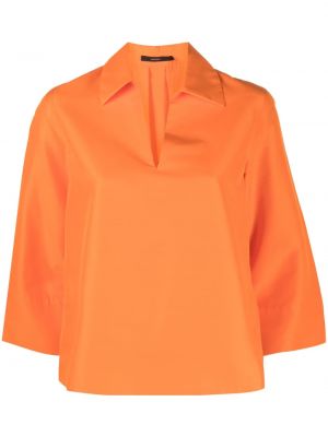 Bombažna svilena bluza Windsor oranžna