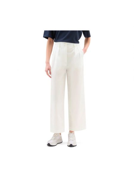 Pantalones de algodón Woolrich blanco