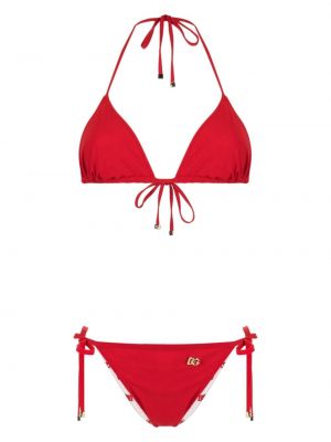 Bikini con stampa Dolce & Gabbana rosso
