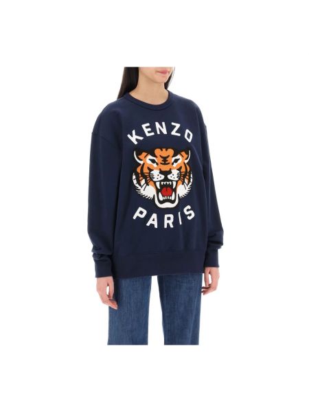 Sweter oversize w tygrysie prążki w tygrysie prążki Kenzo niebieski