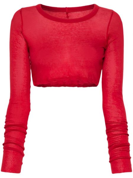 Kokvilnas t-krekls Rick Owens Drkshdw sarkans
