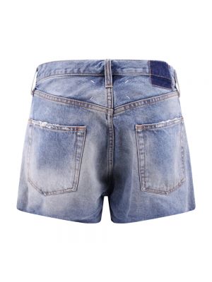 Pantalones cortos vaqueros con cremallera de algodón Maison Margiela azul