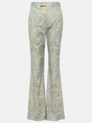Pantaloni dritti a vita alta di cotone con stampa Vivienne Westwood