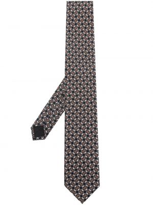 Копринена вратовръзка с принт Lardini синьо