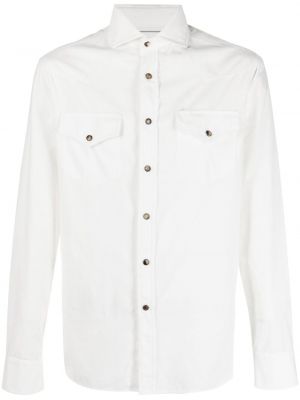 Camisa con botones de pana Brunello Cucinelli blanco