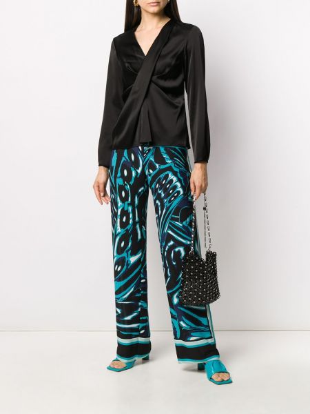 Pantalones con estampado con estampado geométrico bootcut Dvf Diane Von Furstenberg azul