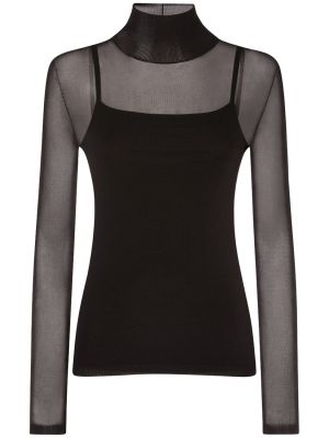 Tank top manga larga de tela jersey Max Mara negro