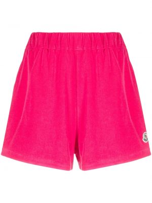 Pantaloni scurți din velur Moncler roz
