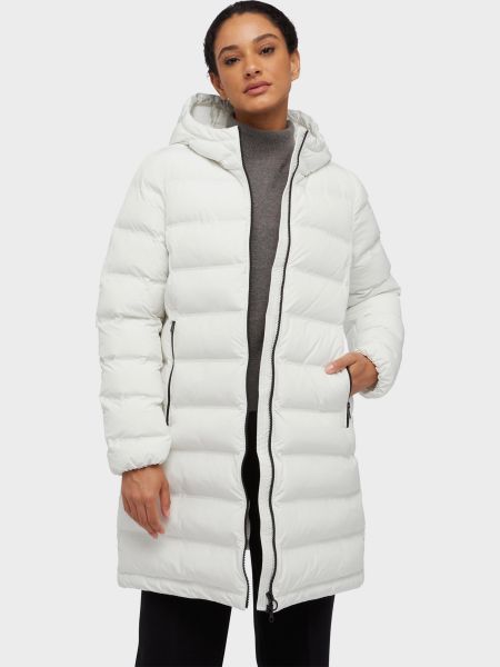 Белое утепленное пальто Geox