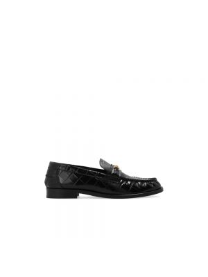 Lakierowane loafers skórzane Versace czarne