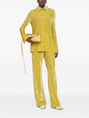 Aksamitna koszula Jil Sander żółta