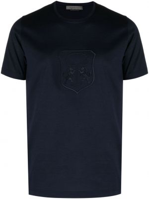 T-shirt med broderi Corneliani blå