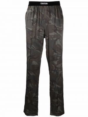 Pantaloni con stampa camouflage Tom Ford verde