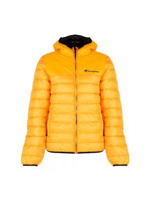 Pikowana kurtka puchowa z kapturem Champion żółta