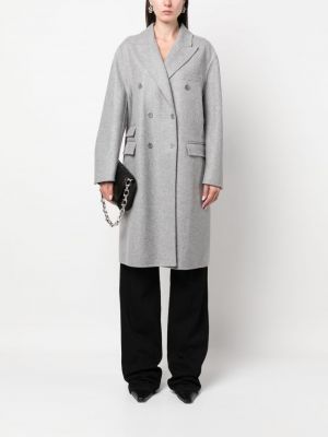 Vlněný kabát Ermanno Scervino šedý