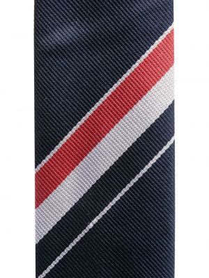 Jedwabny krawat w paski Thom Browne niebieski