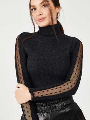 Pieguļošs džemperis Armonika melns