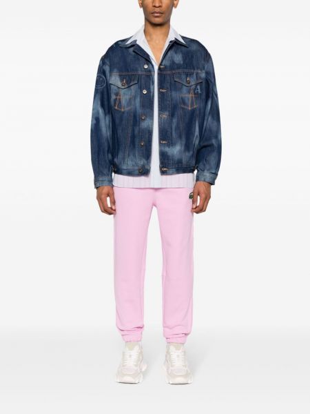 Bavlněné sportovní kalhoty Lacoste růžové