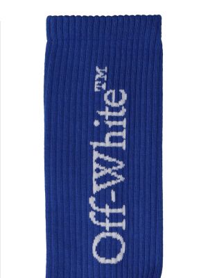 Bavlnené ponožky Off-white modrá
