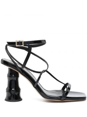 Lakované kožené sandále Giaborghini čierna