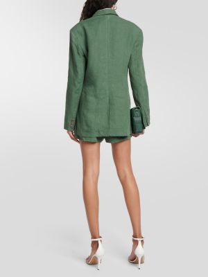 Lněné sako Polo Ralph Lauren zelené