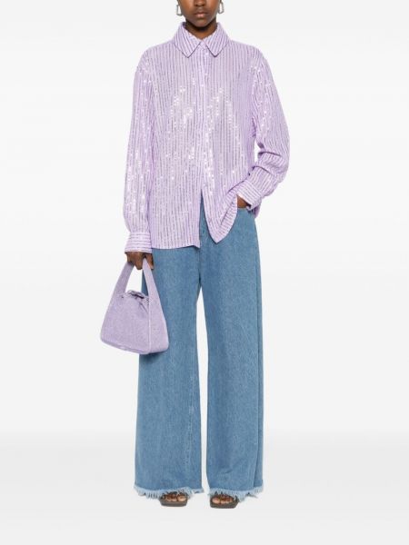 Chemise à paillettes Stine Goya violet