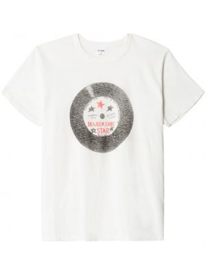 T-shirt en coton à motif étoile Re/done blanc