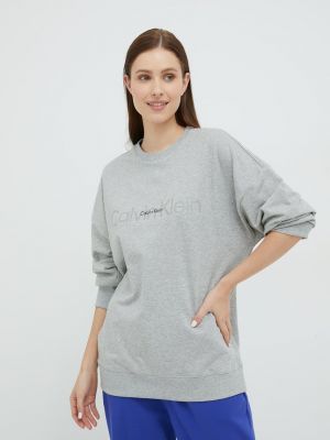 Tričko s dlouhým rukávem s dlouhými rukávy s aplikacemi Calvin Klein Underwear šedé