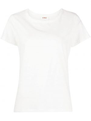 Bavlněné tričko s kulatým výstřihem Ymc bílé