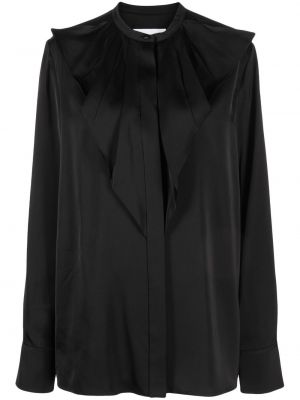 Bluza z volani Jil Sander črna
