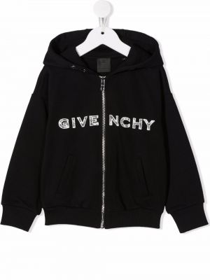 Brodert lang jakke for jenter Givenchy Kids svart