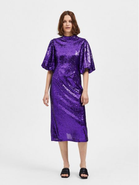 Фиолетовое коктейльное платье Selected Femme