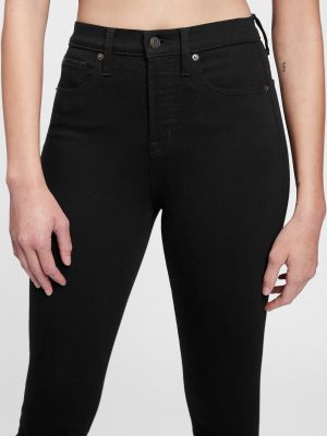 Skinny fit džínsy s vysokým pásom Gap čierna
