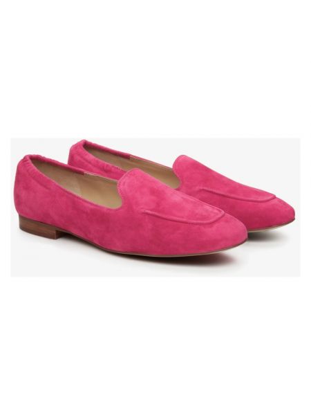 Welurowe loafers Estro różowe