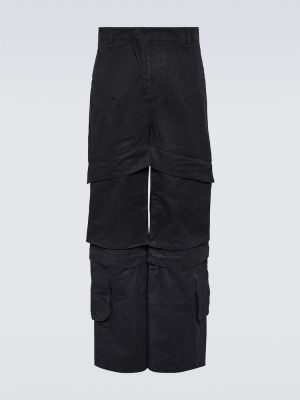Bavlněné cargo kalhoty Entire Studios černé