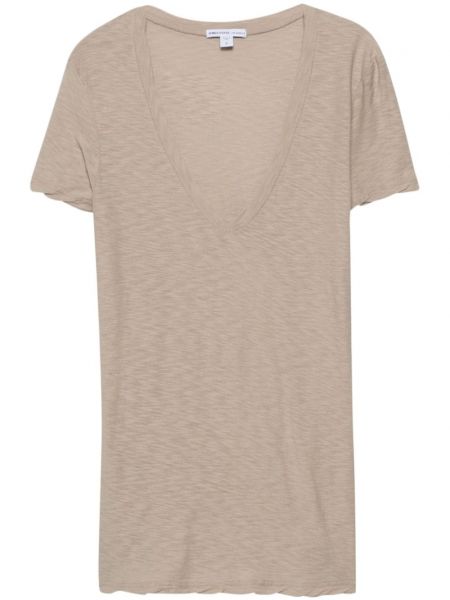 Bavlnené tričko James Perse béžová