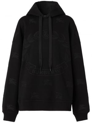 Hoodie med broderi Burberry svart