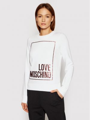 Majica dugih rukava sa dugačkim rukavima Love Moschino bijela