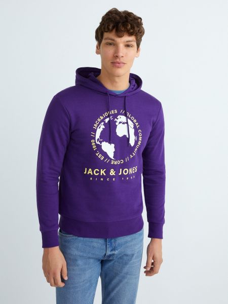 Sudadera con capucha Jack & Jones violeta